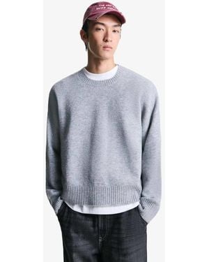 Bershka Cropped Jumper - Blue