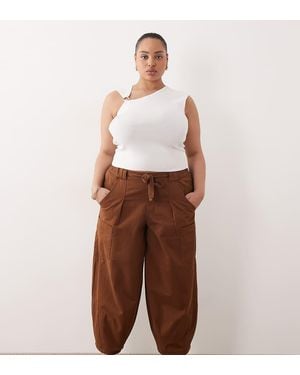 ASOS Asos Design Curve Pull On Barrel Trousers - White