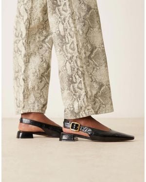 ASOS Loretta Chisel Toe Slingback Ballets - Natural