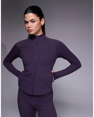 4505 Icon Zip Up Studio Long Sleeve Top - Purple