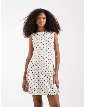 Neon Rose Button-up Mini Dress - White