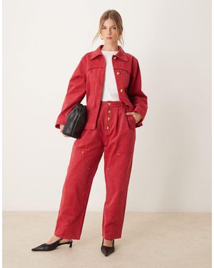 Ghospell Jean d'ensemble à taille haute - Rouge