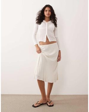 ARKET Satin Midi Skirt - Natural