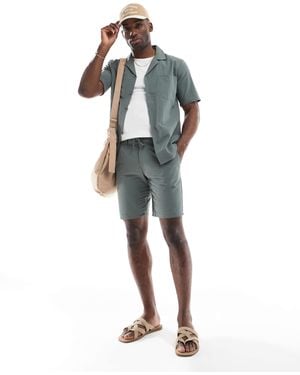 Only & Sons Seersucker Shorts Co-ord - Green