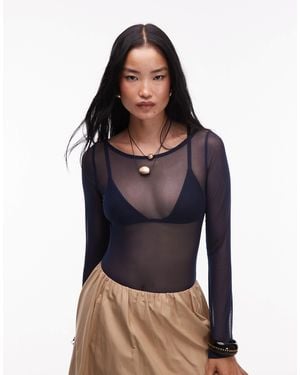ASOS – body aus netzstoff - Blau