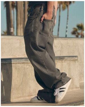 Hollister Low-Rise Logo Graphic Baggy Jeans - Black