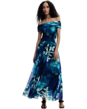 Desigual Maxi Floral Dress - Blue