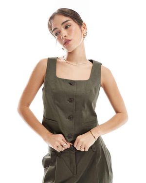 Vero Moda Tailored Square Neck Waistcoat Co-ord - Grey