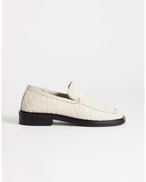 TOPSHOP – bali – flache loafer-schuhe aus leder - Weiß