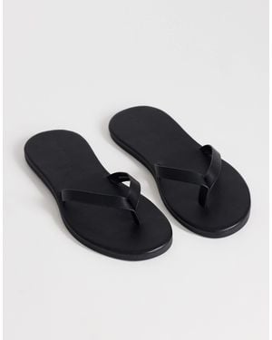 TOPSHOP Sky Real Leather Toe Thong Sandals - Blue