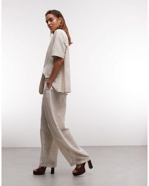 ASOS Linen Blend Drawstring Waist Barrel Trouser - White