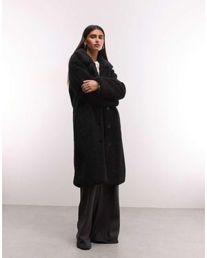 French Connection Lange Faux-Fur Borgjas - Zwart