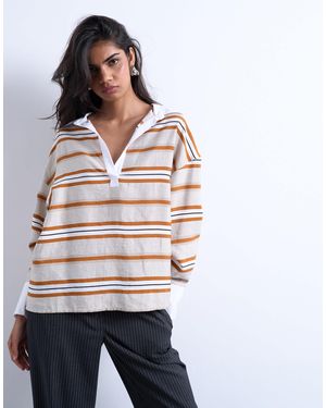 TOPSHOP Long Sleeve Rugby Top - Multicolor