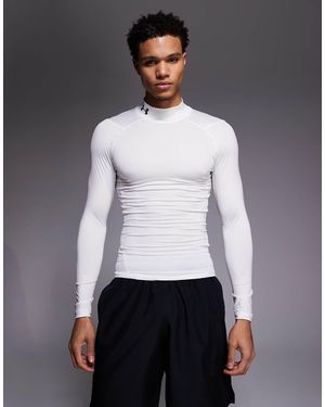 Under Armour Heatgear Compression Mock Long Sleeve T-shirt - White