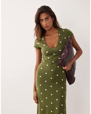 ASOS Short Sleeve Midi Dress - Green