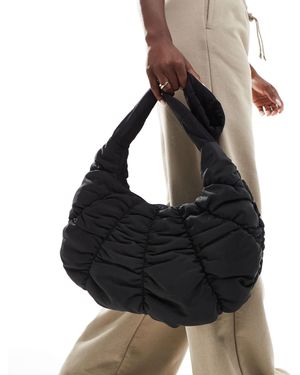 Glamorous – wattierte nylon-schultertasche - Schwarz