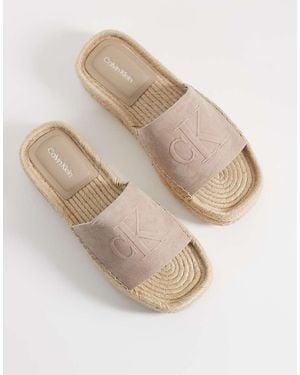 Calvin Klein Sandali Stile Espadrilles Flatform - Neutro