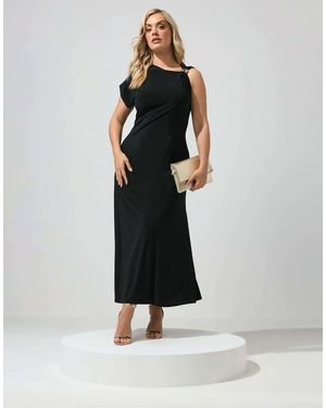 Yours Clothing Metal Buckle Detail Maxi Dress - Black