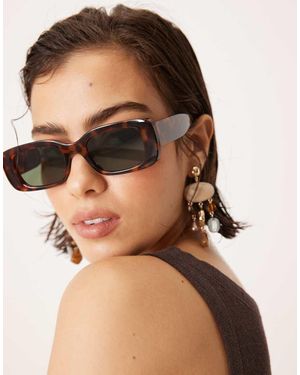 Mango Gafas De Sol Efecto Carey Con Montura Ancha De - Marrón