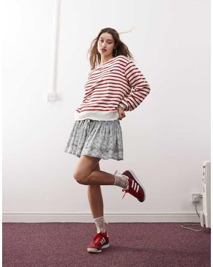 Noisy May Top Pesante A Maniche Lunghe A Righe Bianche E Rosse - Rosa