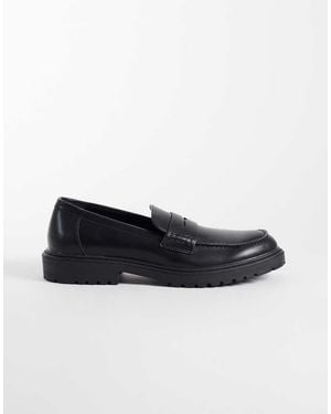 SEQWL Sven Loafers Met Vierkante Neus - Zwart