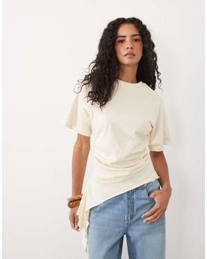 ASOS Asymmetrisch T-Shirt Met Getailleerde Taille - Blauw