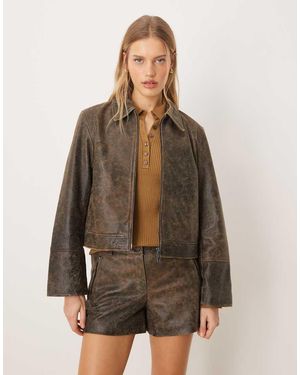JJXX Leather Jacket - Brown