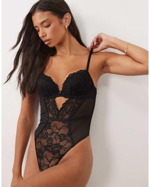 Ann Summers Body De Encaje Acolchado - Negro