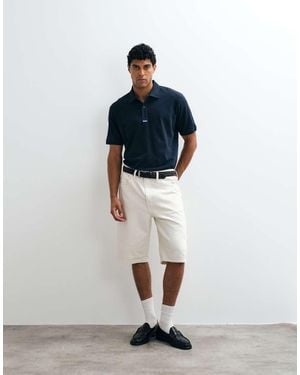 HUGO Nolitos Polo De Corte Holgado En Azul Marino - Blanco