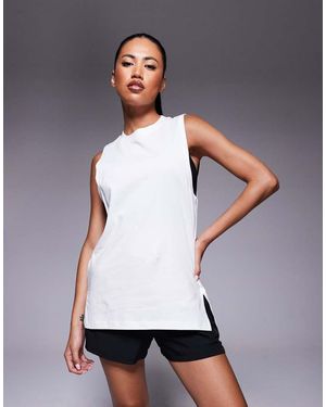 4505 Icon Cotton Drop Armhole Tank Top With Quick Dry Finish - Grey