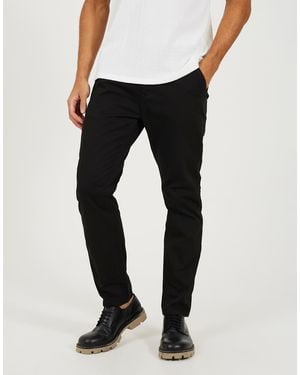 Brave Soul Cotton Chino Trousers - Black