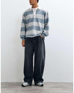 ASOS Vaqueros Extragrandes Holgados Grises Con Pinzas - Azul