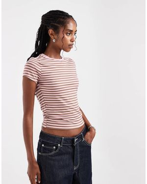 Hollister Camiseta Sin Costuras A Rayas Rosas