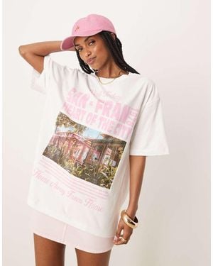 ASOS Oversized T-shirt With San Francisco Graphic - Pink