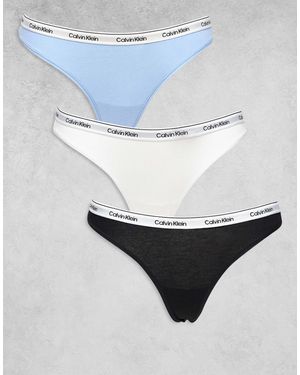 Calvin Klein – icon logo – 3er-pack tangas - Weiß