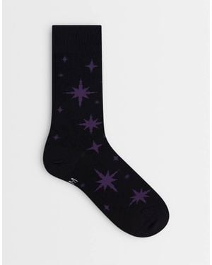 Dr. Martens Calzini Neri Con Stelle Viola - Nero