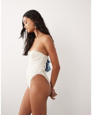 Dippin' Daisy's Dippin Daisys Bridal Cutout Swimsuit With Bow Detail - White