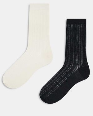 JJXX – 2er-pack pointelle-socken - Mehrfarbig