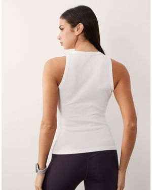 4505 Seamless Lightweight Rib 90s Racer Tank Top - Gray