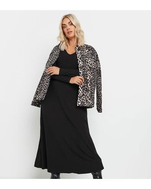 Yours Clothing Ribbed Maxi Dress - Black