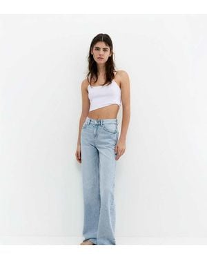 Pull&Bear Tall Straight Wide-leg Jeans - Blue