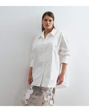 ARRANGE Curve Premium Pleated Dinner Shirt - White