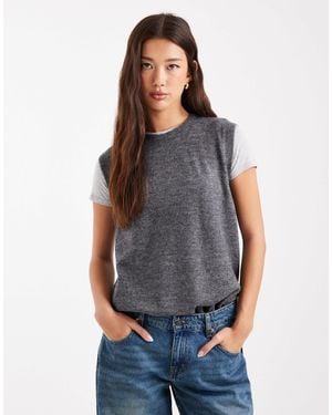 Vero Moda Longline Knitted Vest - Grey