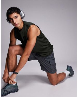 4505 Icon 18cm Quick Dry Training Cargo Shorts With Zip Pockets - Blue