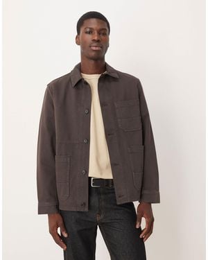 ARKET Overdyed Twill Shacket - Brown