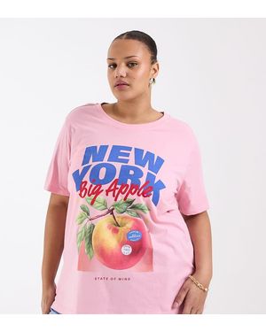 ONLY New York Print T-shirt - Pink