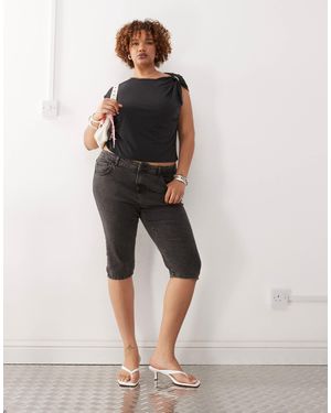 Noisy May Denim Capri - Black