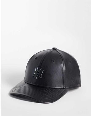 KTZ Ny Yankees Womens 9forty Crystal Embellished Logo Cap - Blue