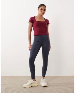 4505 Petite Active Waist Snatching High Rise Gym legging - Blue