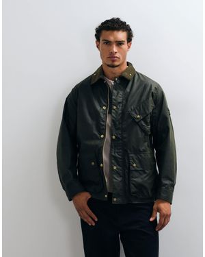 Barbour Veste cirée brake avec col en velours côtelé contrastant en - Noir
